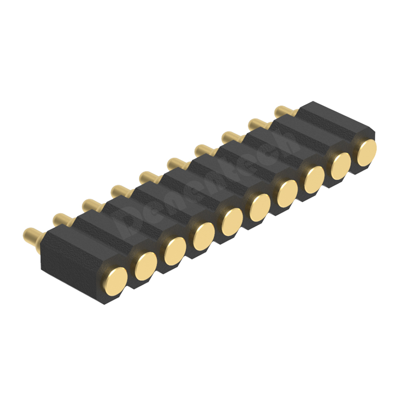 Denentech 2.0MM  H4.0MM single row male straight SMT pogo pin connector