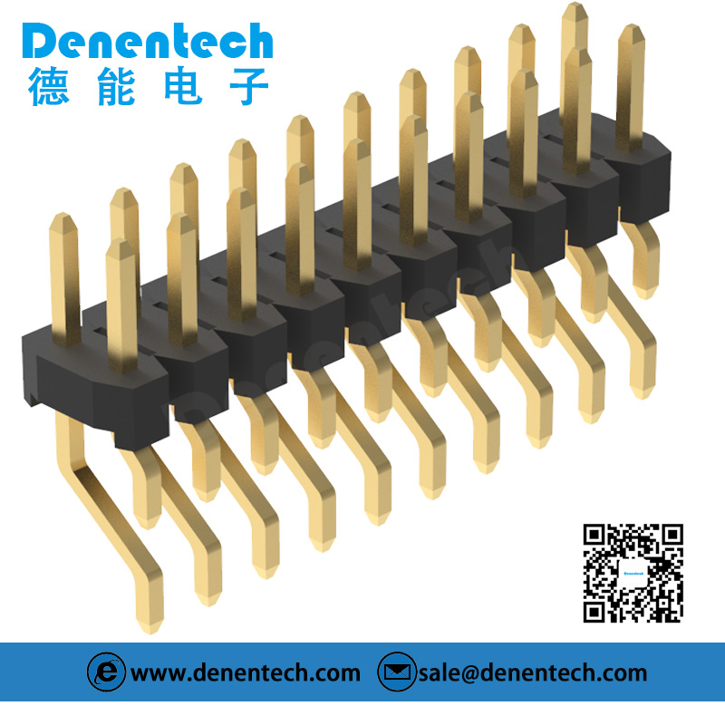 Denentech 2.0mm pin header dual row SMD right angle with peg pin header 2mm male header conector, smt type