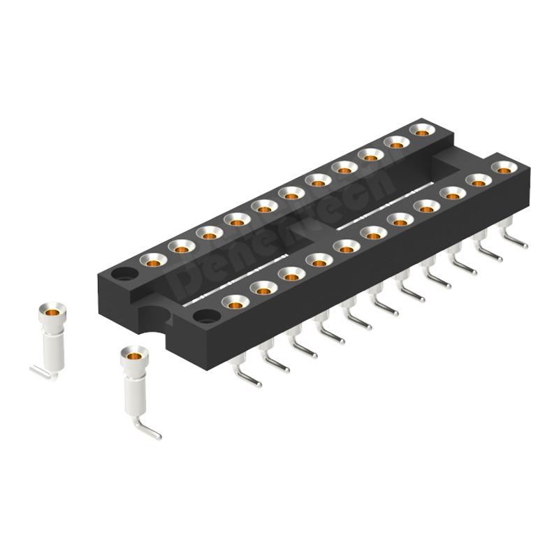 Denentech factory directly supply 2.54MM machined IC socket dual row straight SMT IC connector 