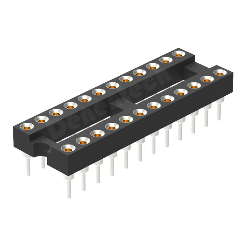 Denentech customized 2.54MM  H3.0MM dual row straight machined IC socket