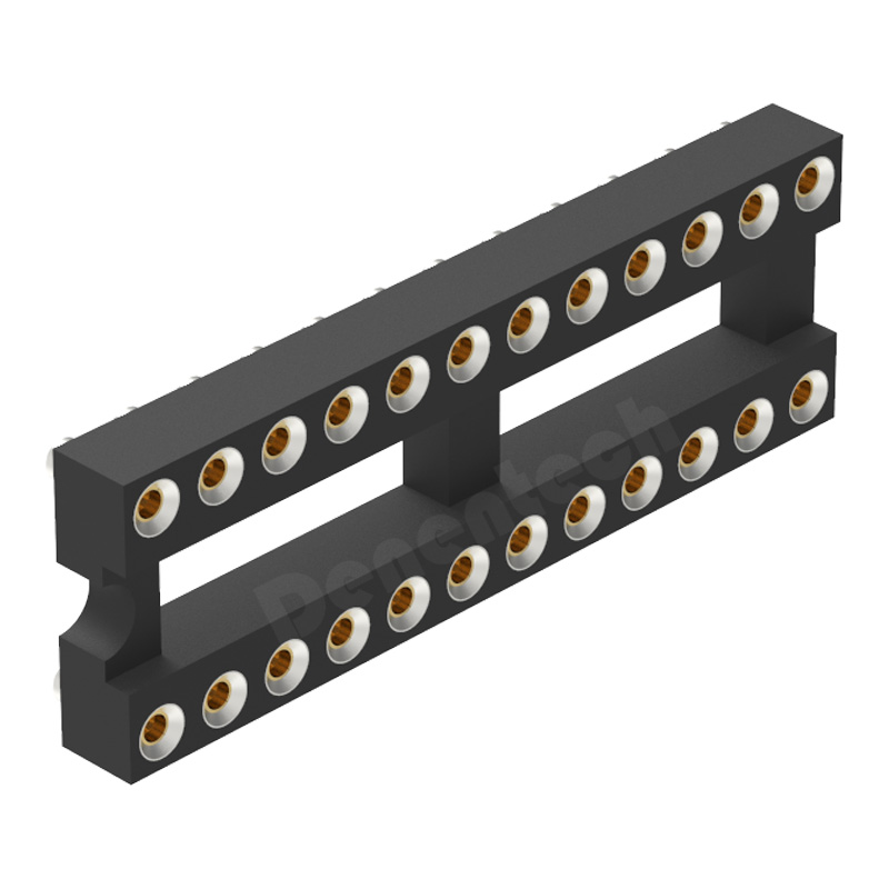 Denentech good quality factory directly 2.54MM machined IC socket H3.0MM dual row straight SMT femalle IC socket