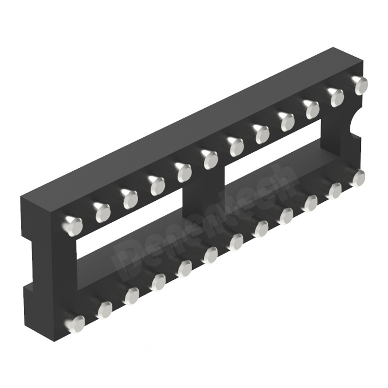 Denentech good quality factory directly 2.54MM machined IC socket H3.0MM dual row straight SMT femalle IC socket