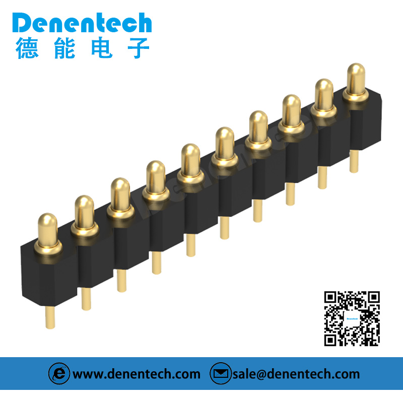 Denentech 2.54MM pogo pin H2.5MM single row male straight spring loaded ...