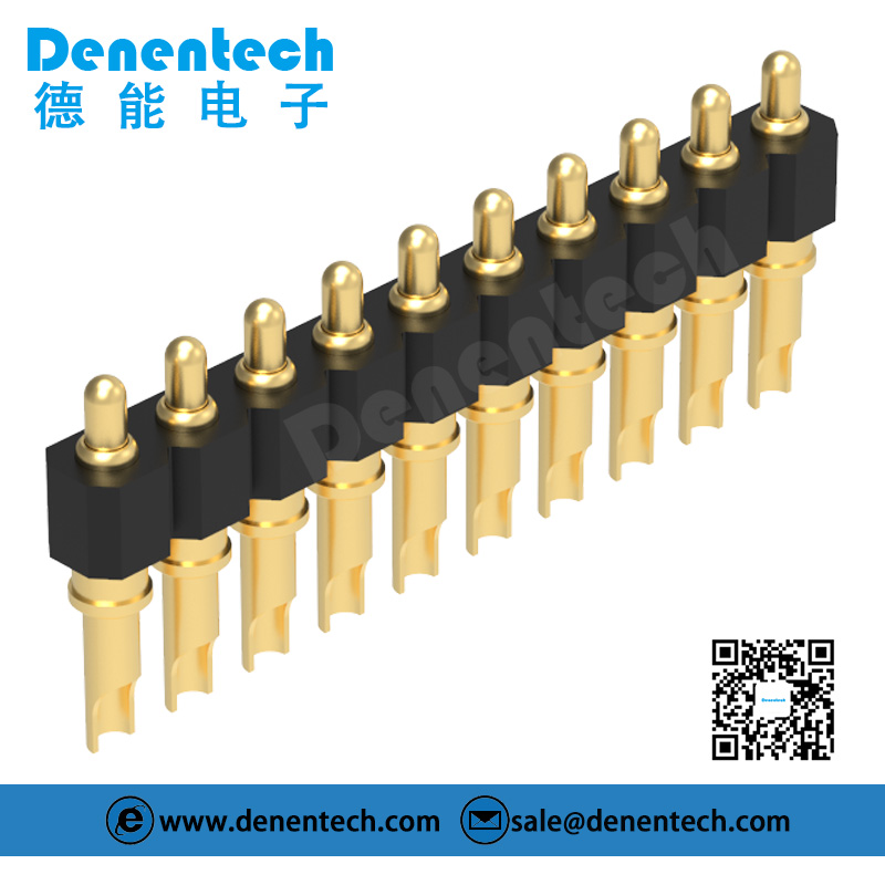 Denentech 2.54MM pogo pin H2.5MM solder single row male spring test ...