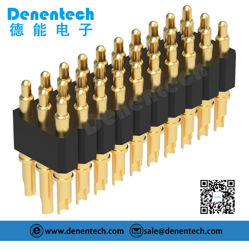 Denentech 2.54MM pogo pin H4.0MM solder triple row male spring test ...