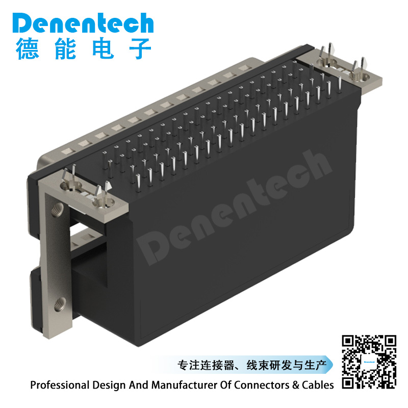 Denentech high quality D-SUB dual port DR 37P male to 37P male d-sub 37pin connectors double waterproof d-sub pcb connector 
