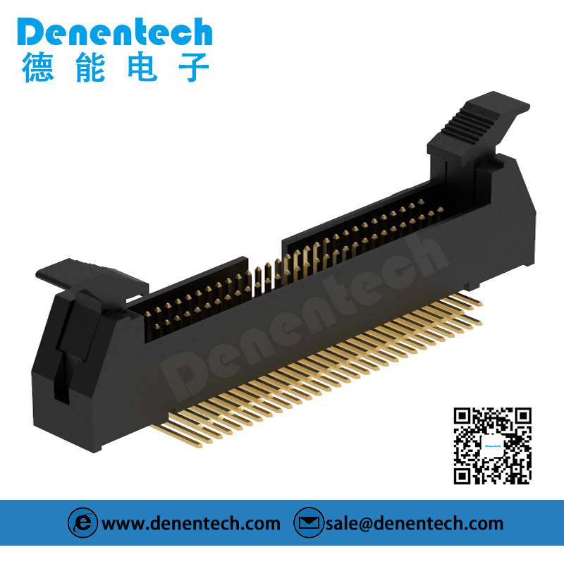 Denentech 厂家直售1.27x2.54mm牛角H20.30 90度双排弯插牛角连接器