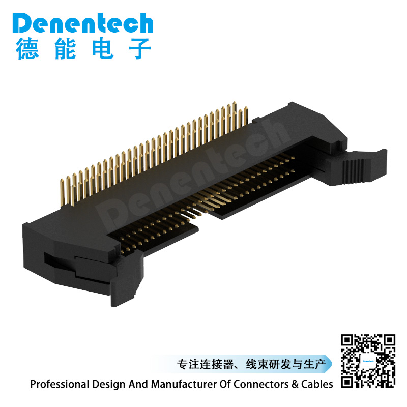 Denentech low price 1.27x2.54MM ejector header H20.30 right angle black ejector header connector 