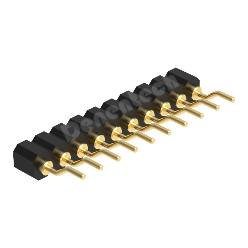 Denentech high quality 2.00MM pogo pin H2.5MM single row female right angle SMT concave