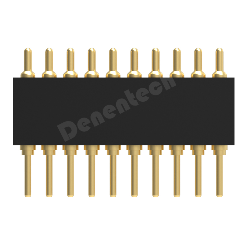 Denentech best selling 1.27MM pogo pin H2.0MM single row male straight pogo pin connector circle