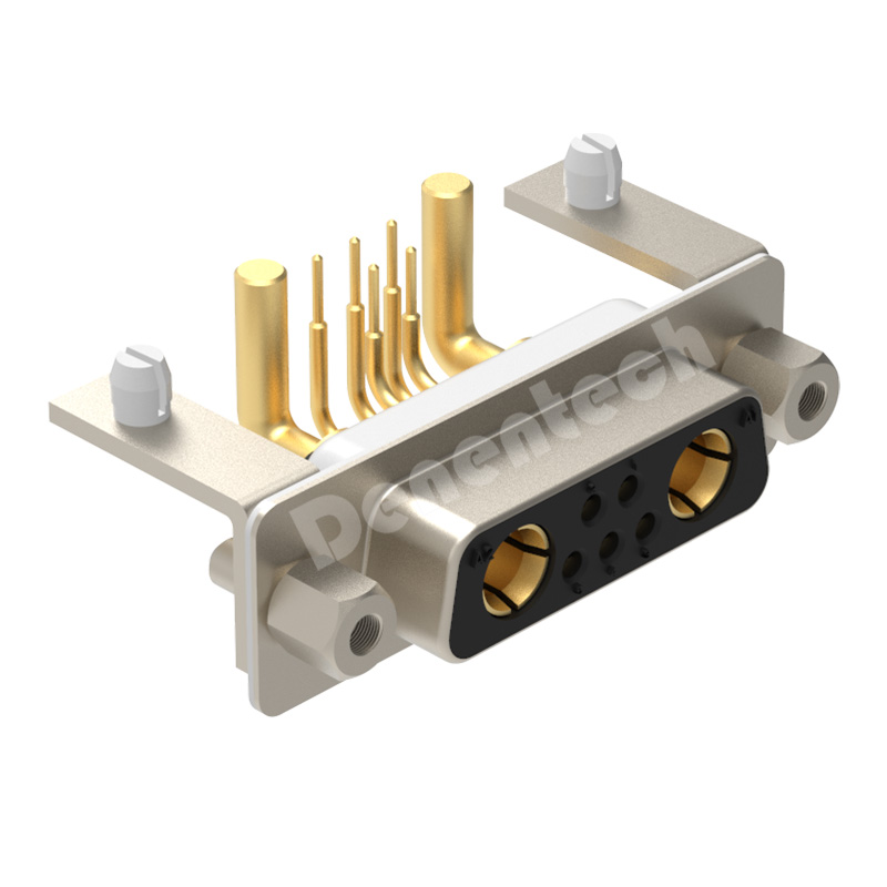 Denentech High quality 7W2 high power DB connector female right angle DIP with bracket custom power connectors d-sub connector 