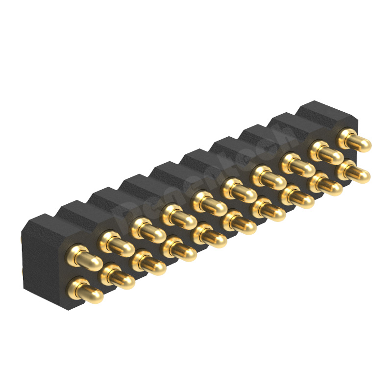 Denentech high quality 2.0MM H2.5MM dual row male straight SMT pogo pin connector 