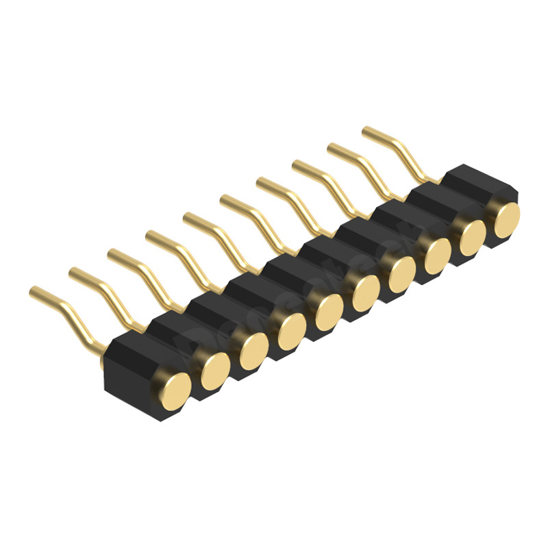 Denentech high quality 2.00MM H2.5MM single row female right angle SMTpogo pins