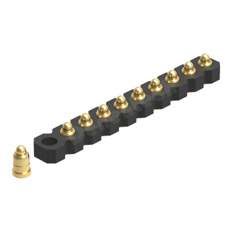 Denentech sprong pins 2.0MM  H1.27MM single row male straight SMT pogo pin connector 