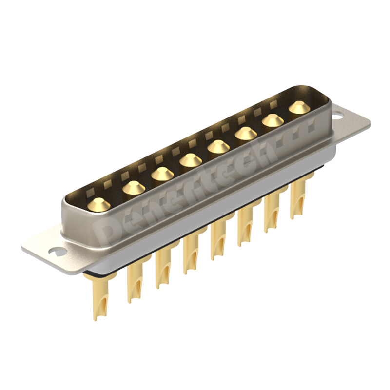 Denentech Gold plated 8W8 high power DB connector male waterproof power connector solder d-sub connector