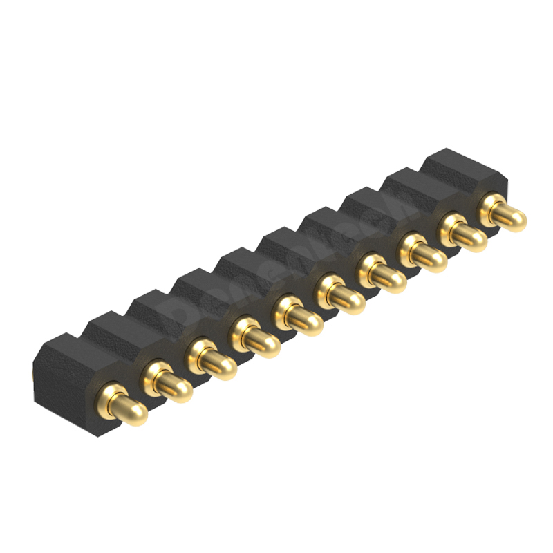 Denentech 2.0MM pitch  pogo pin H2.5MM single row male straight SMT connector 