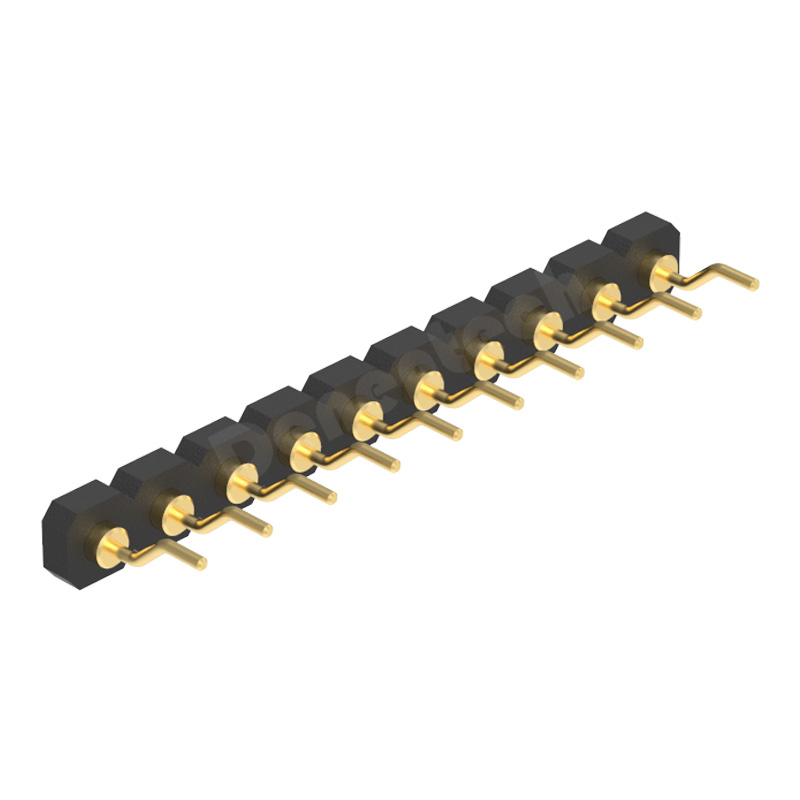 Denentech Factory Direct Sale 3.00mm Pogo Pin H1.27 Plane Female Single Row Right Angle SMT