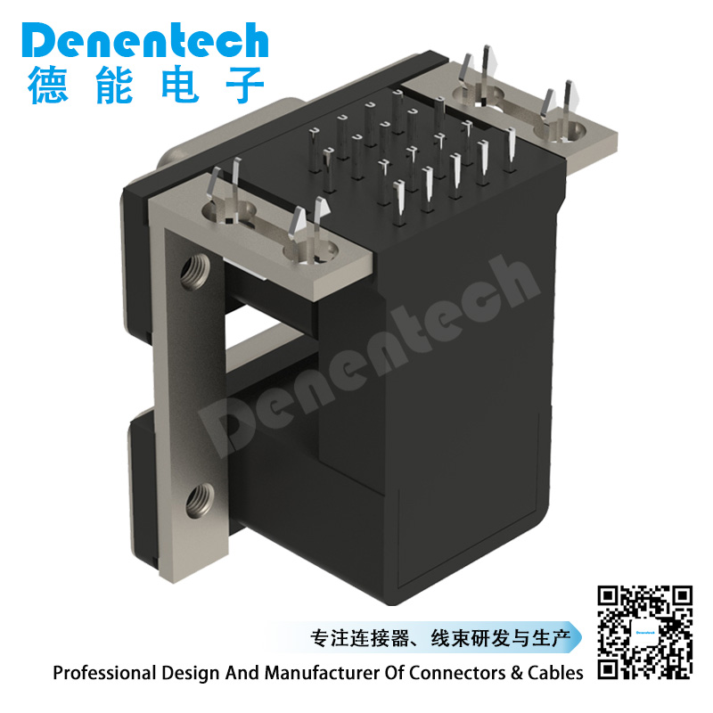 Denentech High quality D-SUB dual port 9P female to 9P male 9pin pcb d-sub connector