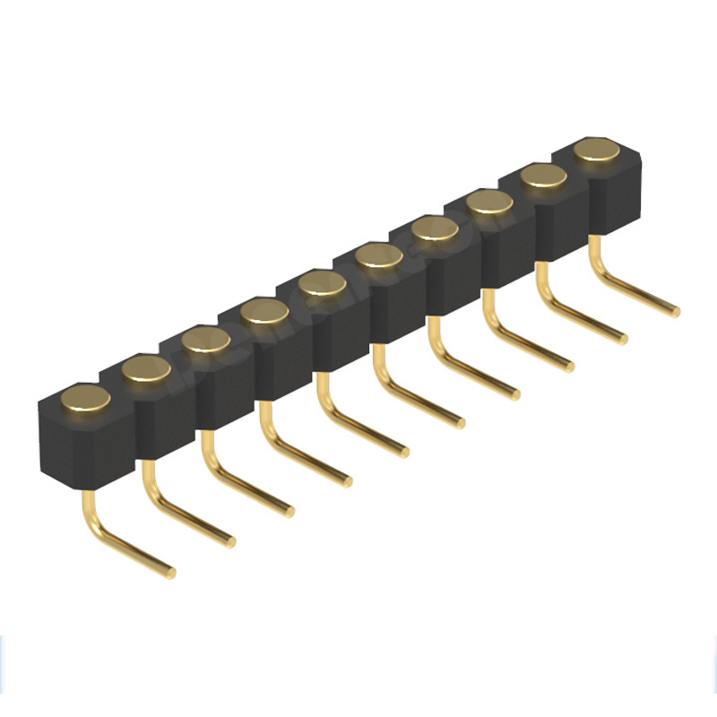 Denentech direct supply 3.0MM H2.5MM single row female right angle DIP pogo pin