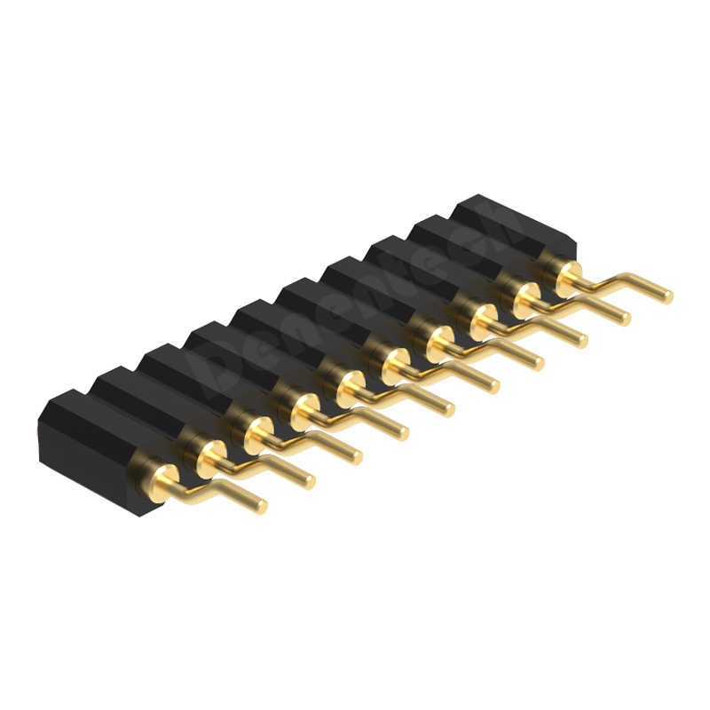 Denentech factory produce 2.00MM  H4.0MM single row female right angle SMYconcave pogo pin