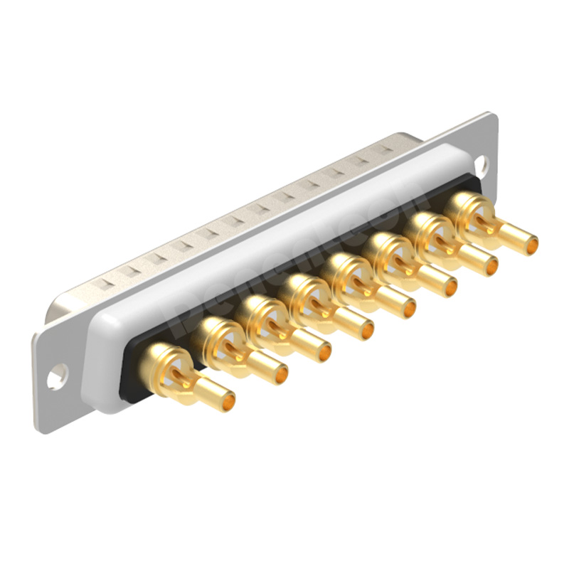 Denentech Solid pin gold-plated 8W8 high power DB connector male coaxial power supply connector solder d-sub connector