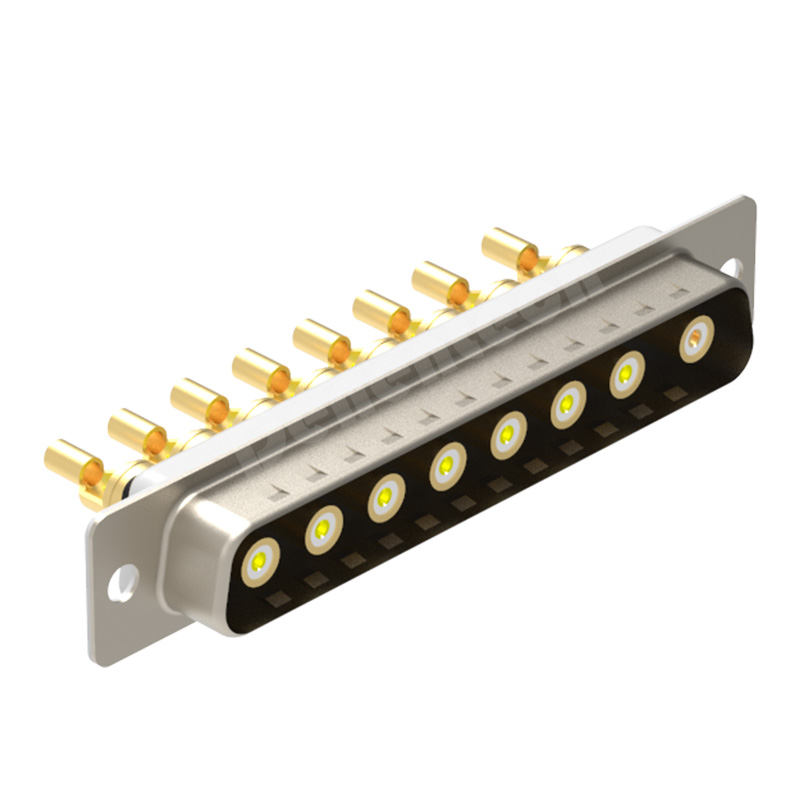 Denentech Solid pin gold-plated 8W8 high power DB connector male coaxial power supply connector solder d-sub connector