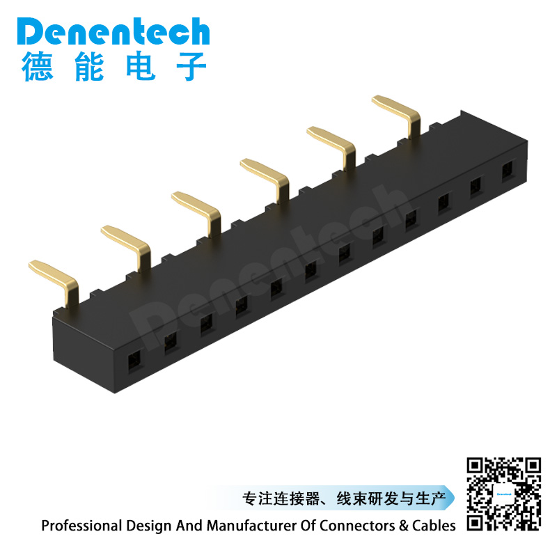 Denentech factory directly supply 2.54MM female header H5.0MM single row straight button entry DIP female header