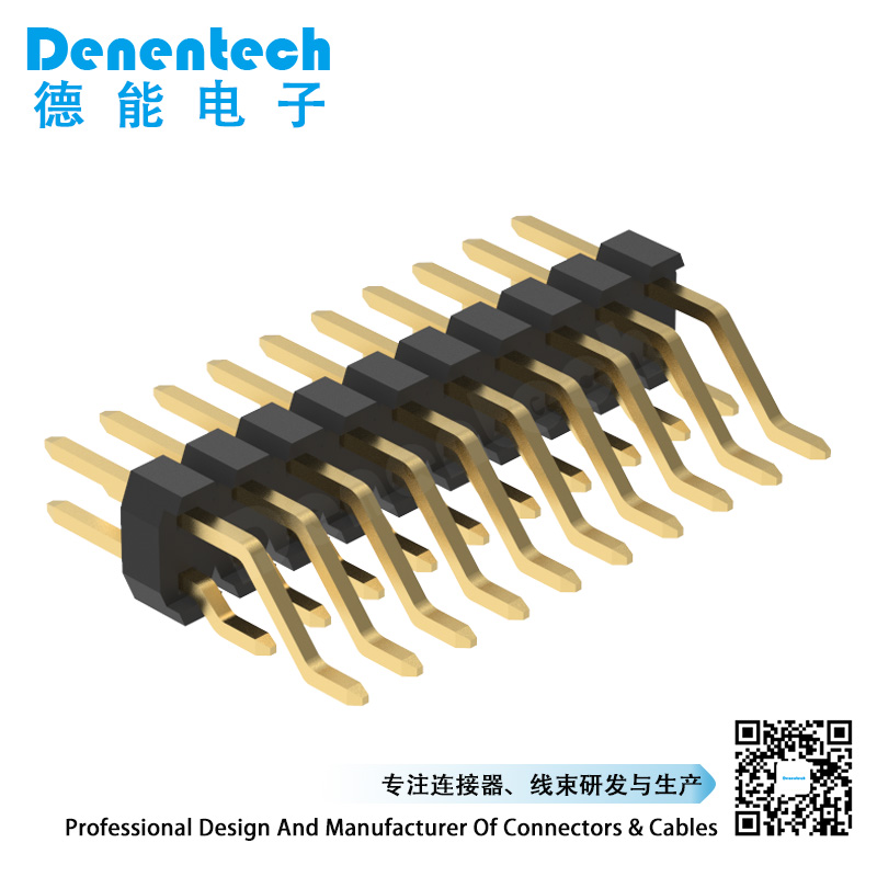 Denentech 2.0mm pin header dual row SMD right angle with peg pin header 2mm male header conector, smt type