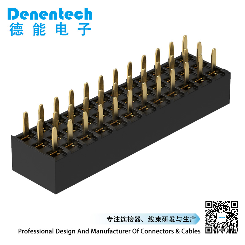 Denentech customized 2.54MM female header H5.0MM triple row straight DIP female connector 