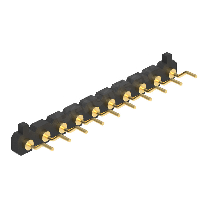 Denentech Factory Direct Sale 3.00mm Pogo Pin H1.27 Plane Female Single Row Right Angle SMT Peg