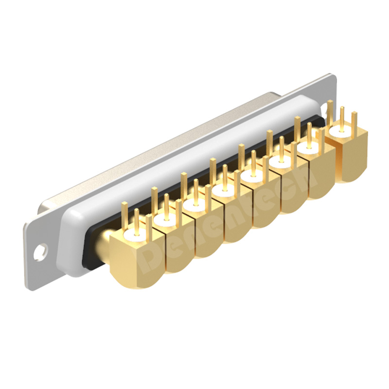 Denentech High quality 8W8 high power DB connector female coaxial right angle DIP pcb power connector d-sub connectors