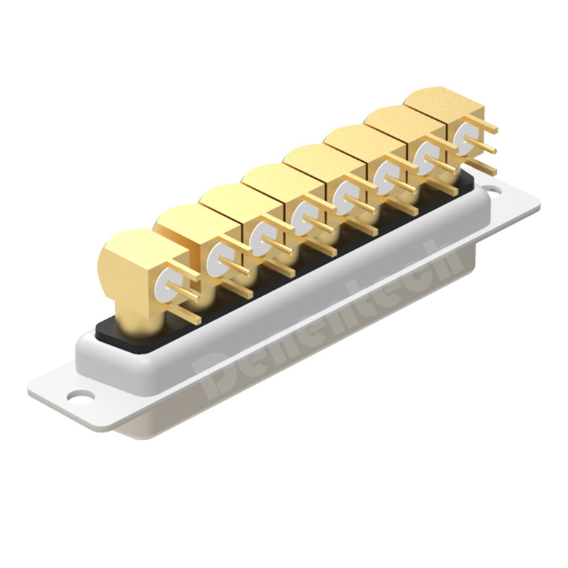 Denentech High quality 8W8 high power DB connector female coaxial right angle DIP pcb power connector d-sub connectors