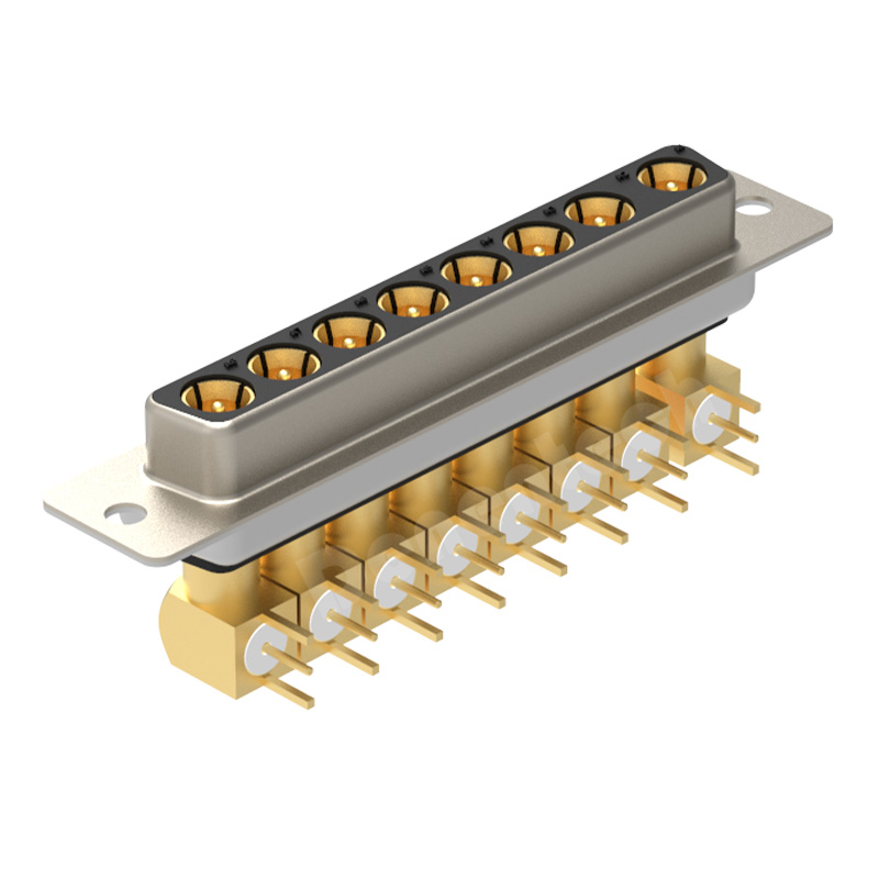 Denentech High quality 8W8 high power DB connector female coaxial right angle DIP pcb power connector d-sub connectors