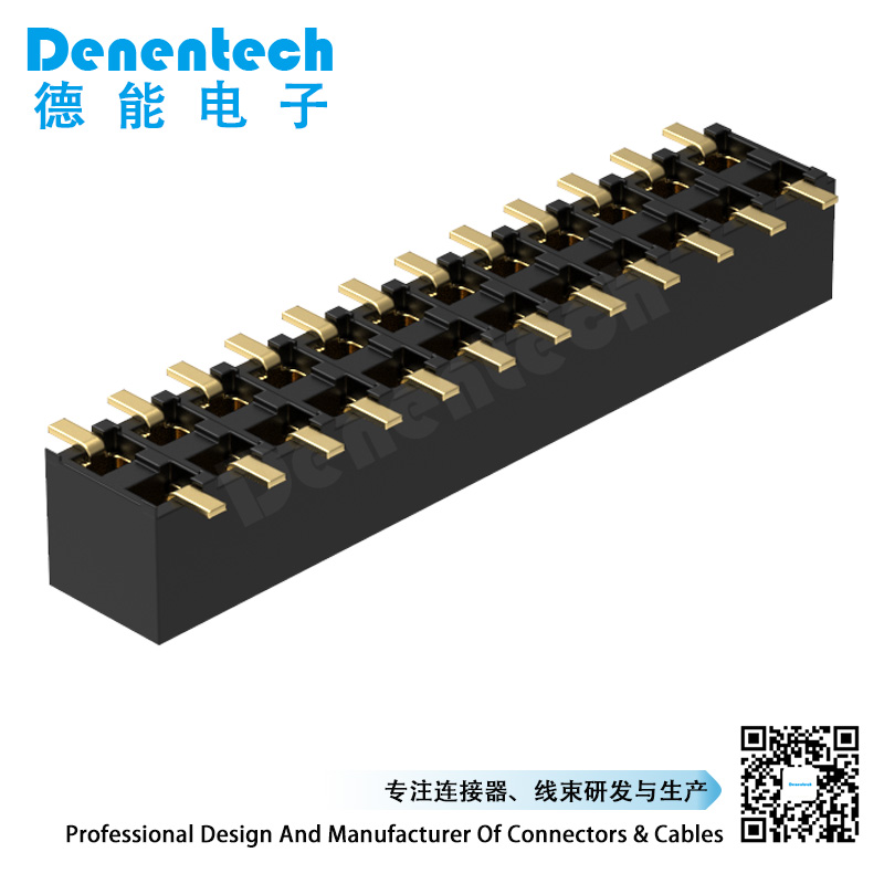 Denentech low price 2.54MM female header H5.0MM dual row straight SMT female header connector