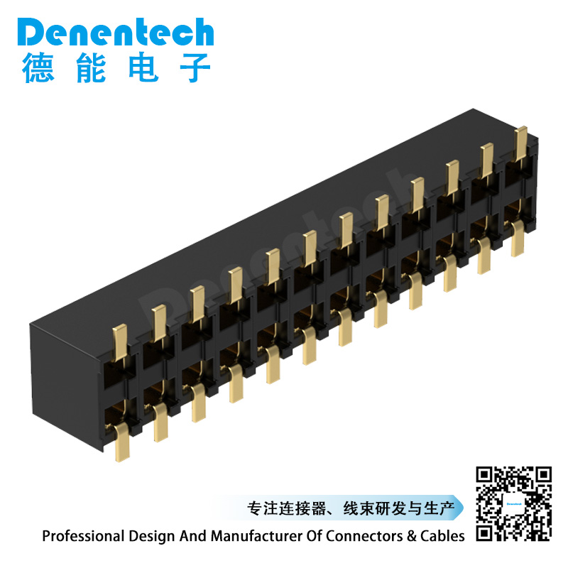 Denentech low price 2.54MM female header H5.0MM dual row straight SMT female header connector