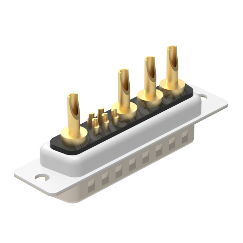 Denentech Solid pin gold-plated D-sub 9W4 high power DB connector male solder high power connector d-sub connector