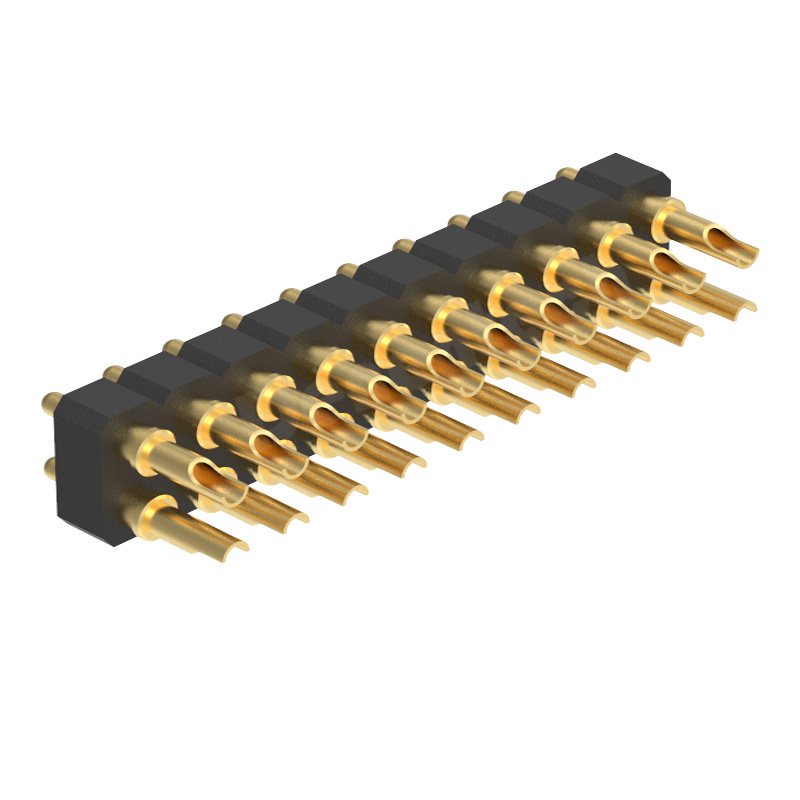 Denentech customized 3.0MM dual row H2.5MM solder type male pogo pin connector