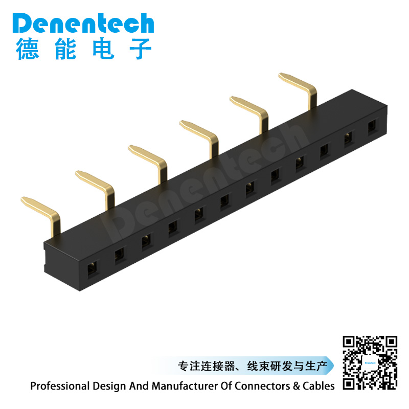 Denentech factory custom 2.54MM female header H3.5MM single row straight button entry female header connector