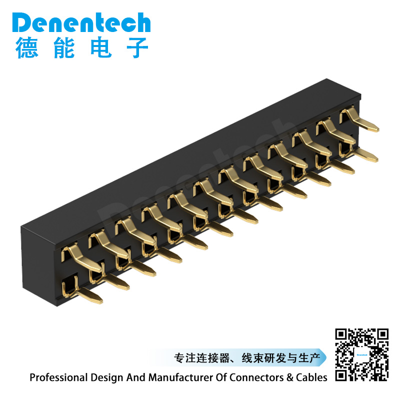 Denentech best selling 2.54MM female header H3.5MM dual row straight dip female header