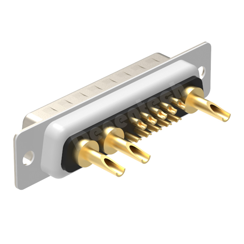 Denentech gold plating 13W3 high power DB connector male power supply connector solder d-sub connector