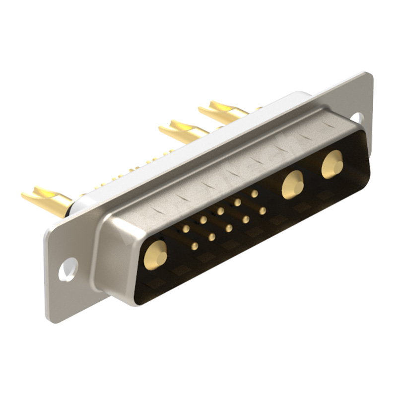 Denentech gold plating 13W3 high power DB connector male power supply connector solder d-sub connector