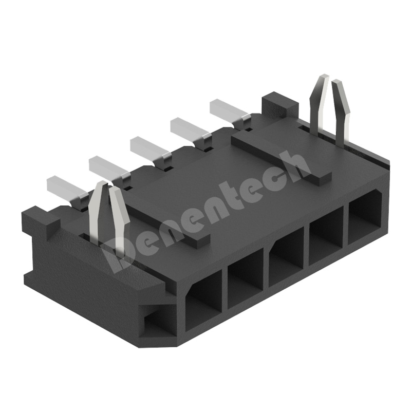 Denentech single row right angle SMT 3.00mm smd wafer Wire to-Board connector with peg