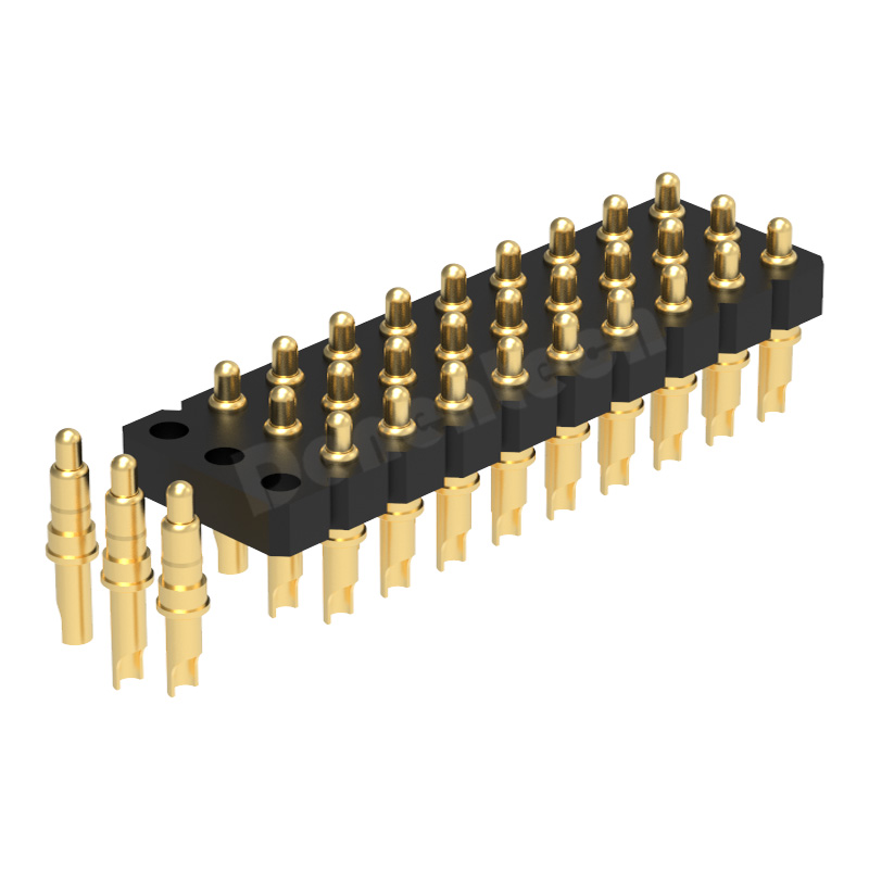 Denentech direct supply 3.0MM H2.5MM solder triple row male pogo pin connector for sale