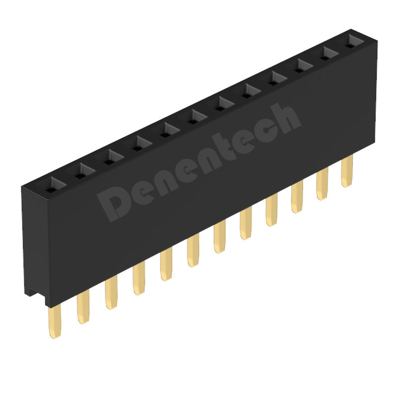 Denentech low price of 2.00MM  H6.35MM single row straight female header