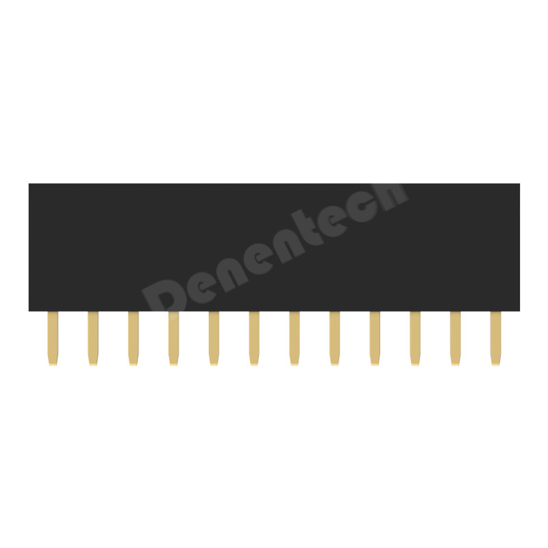 Denentech low price of 2.00MM  H6.35MM single row straight female header