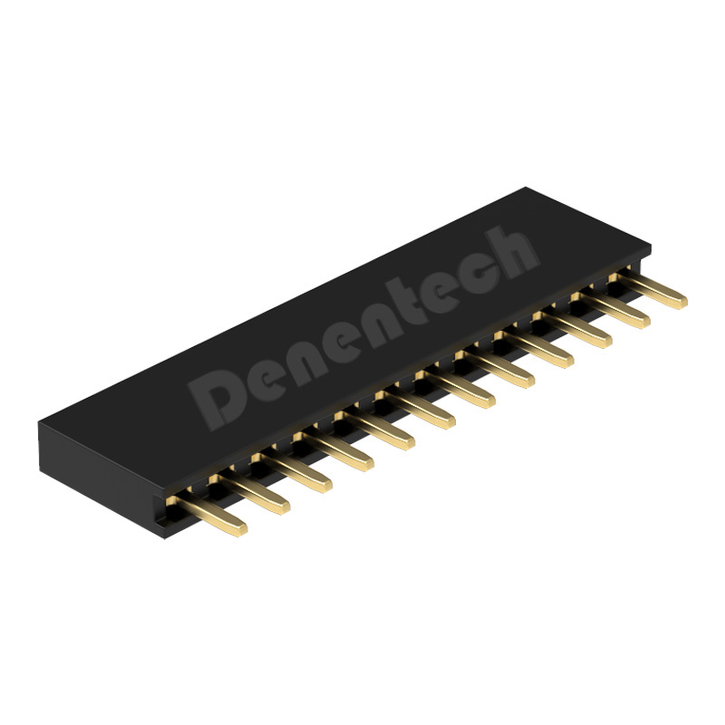 Denentech low price of 2.00MM  H6.35MM single row straight female header