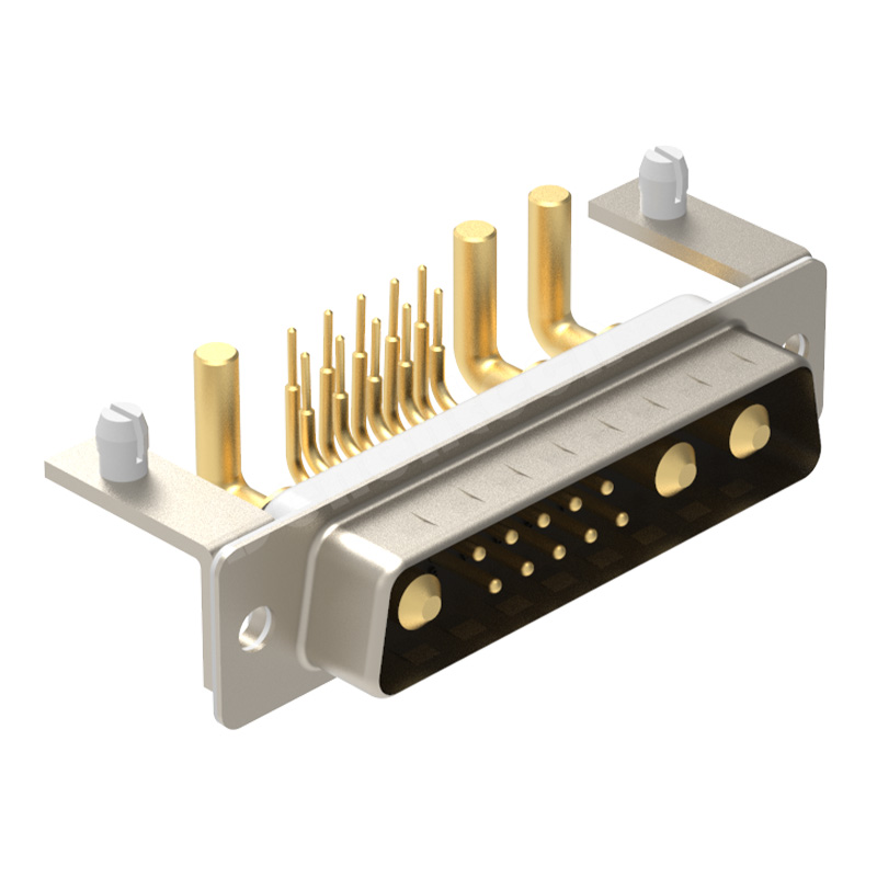 Denentech 13W3 high power DB connector male right angle DIP with bracket custom power connectors d-sub connectors