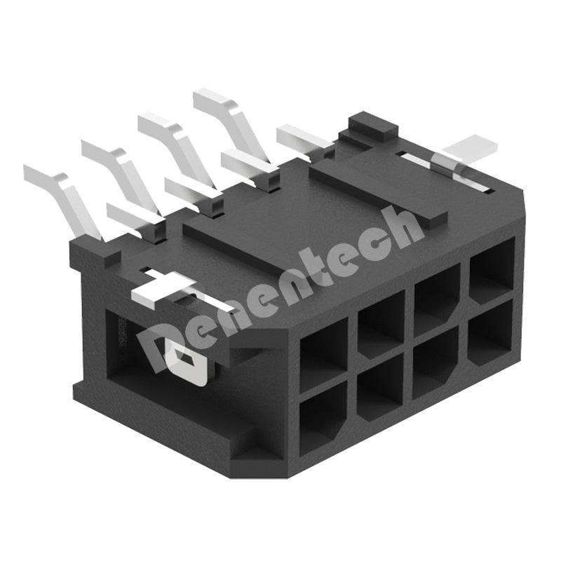 Denentech dual row right angle SMT 3.0mm black smd wafer connector