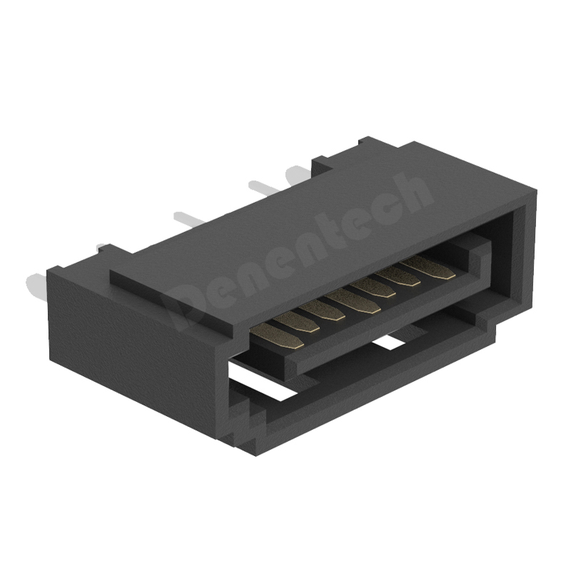 Denentech good quality factory directly SATA 7P Male Starigth DIP Type A sata hard disk connector