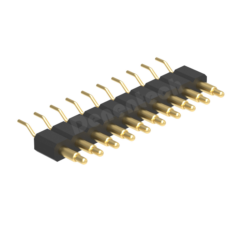 Denentech hot selling 3.00MM H4.0MM single row male right angle SMT pogo pin